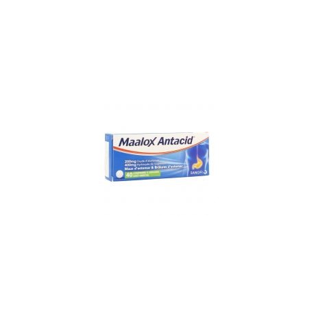 MAALOX ANTIACID 40 COMP A SUCER