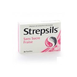 STREPSILS FRAISE SANS SUCRE 36 PAST A SUCER