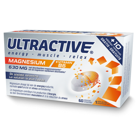 ULTRACTIVE MAGNESIUM 630 MG 50 COMPRIMES + 10 GRATUITS