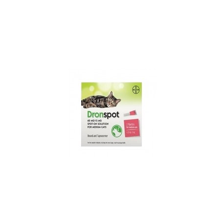 DRONSPOT VET. MOYEN CHAT 60/15MG PIPETTES 2X0.5ML