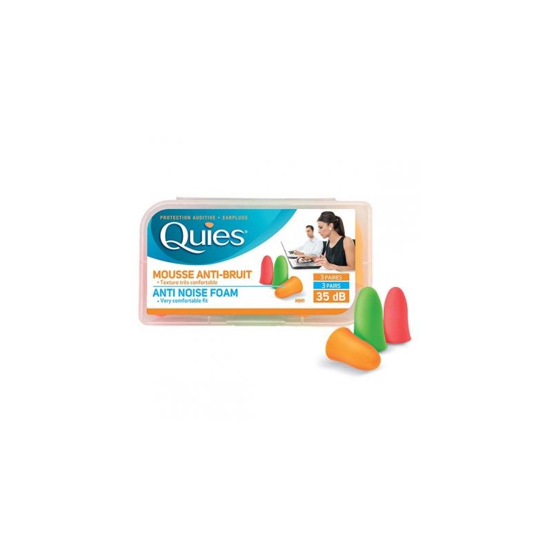 QUIES PROTECTION AUDITIVE MOUSSE 3 PAIRES - Corbiopharm