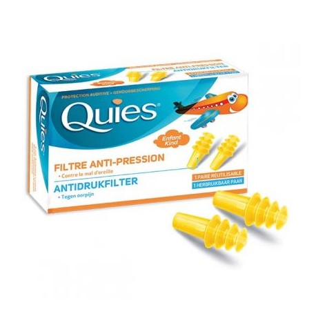 QUIES PROTECTION AUDITIVE FILTRE ANTI-PRESSION POUR AVION ENFANT 1 PAIRE