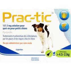 PRAC-TIC SPOT-ON CHIENS 4.5KG-11KG 3 X 1.1ML