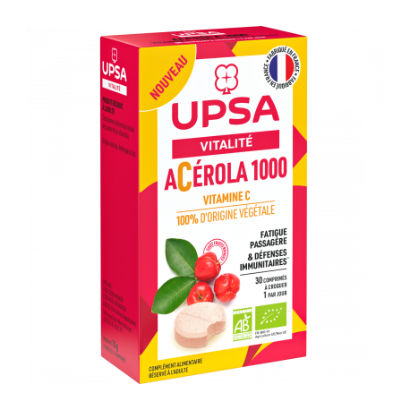 UPSA-C ENERGY ACEROLA 1000 30 COMP A CROQUER
