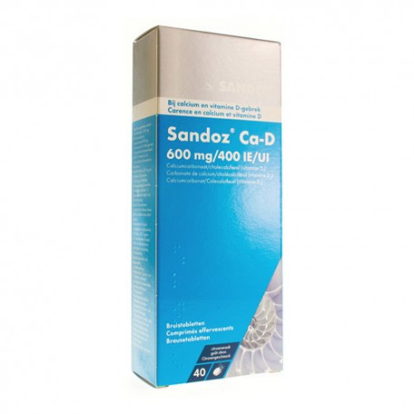 SANDOZ CA D 600 MG/400 UI 30 COMPRIMES EFFERVESCENTS