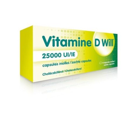 VITAMINE D WILL 25000 UI 4 CAPS MOLLES