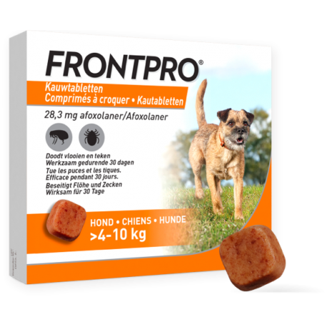 FRONTPRO 28MG CHIENS DE 4 A 10 KG 3 COMPRIMES A CROQUER