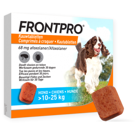 FRONTPRO 68MG CHIENS DE 10-25KG 3 COMPRIMES A CROQUER