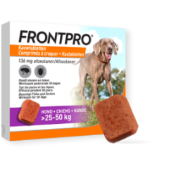 FRONTPRO 136MG CHIENS DE 25 A 50 KG 3 COMPRIMES A CROQUER