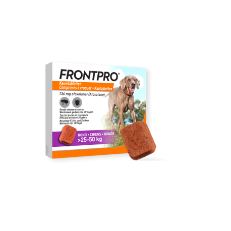 FRONTPRO 136MG CHIENS DE 25 A 50 KG 3 COMPRIMES A CROQUER