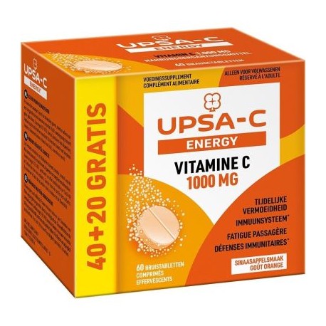 UPSA-C ENERGY VITEAMINE C 1000MG 40+20 GRATUITS