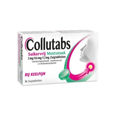 COLLUTABS SANS SUCRE MENTHE 36 PASTILLES A SUCER