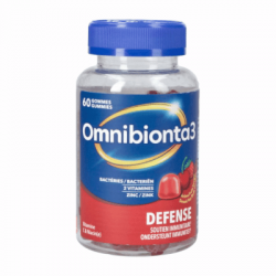 OMNIBIONTA 3 DEFENSE GUMMIES FRUITS ROUGE 60 PIECES