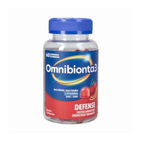 OMNIBIONTA 3 DEFENSE GUMMIES FRUITS ROUGE 60 PIECES