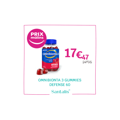 OMNIBIONTA 3 DEFENSE GUMMIES FRUITS ROUGE 60 PIECES