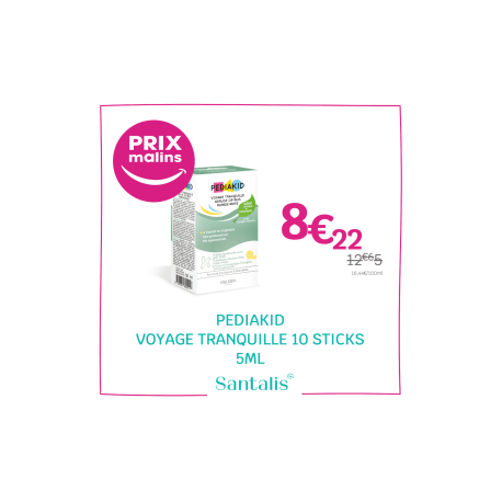 PEDIAKID MAL DE TRANSPORT 10 STICKS LIQUIDES PRETS A BOIRE