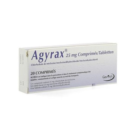 AGYRAX MAL DE TRANSPORT 25MG 20 COMPR