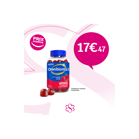 OMNIBIONTA 3 DEFENSE GUMMIES FRUITS ROUGE 60 PIECES