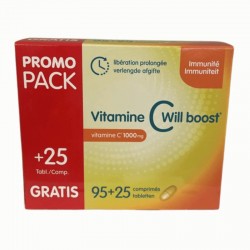 VITAMINE C WILL BOOST LIBERATION PROLONGEE PROMO 95 COMPR + 25 COMPR GRATIS