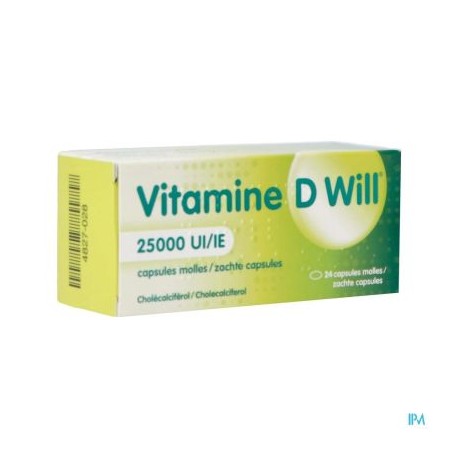 VITAMINE D WILL VITAMINE D3 25000 UI 24 CAPS MOLLES