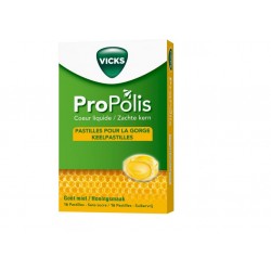 VICKS PASTILLES COEUR LIQUIDE PROPOLIS POUR LA GORGE 16 PASTILLES