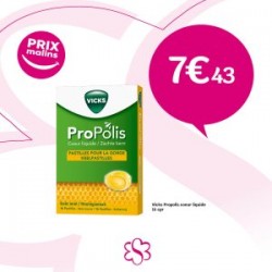 VICKS PASTILLES COEUR LIQUIDE PROPOLIS POUR LA GORGE 16 PASTILLES
