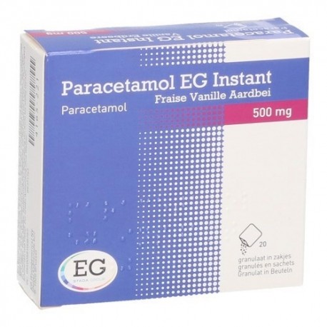 PARACETAMOL EG INSTANT 500MG VANILLE FRAISE 20 SACH