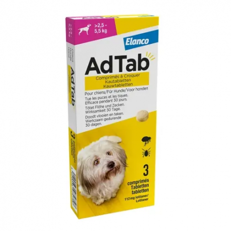 ADTAB 1120MG CHIENS 2.5-5.5 KG 3 COMPR A CROQUER