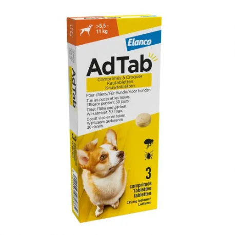 ADTAB 225MG CHIEN DE 5.5 A 11 KG 3 COMPR A CROQUER