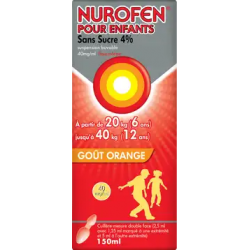 NUROFEN ENFANT 4% SIROP SANS SUCRE GOUT FRAISE 200 ML