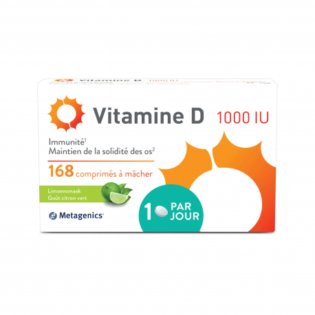 VITAMINE D 1000 UNITES 168 COMPRIMES A SUCER CITRON VERT