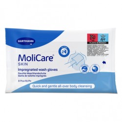 MOLICARE SKIN GANTS DE TOILETTE IMPREGNES 8 PIECES
