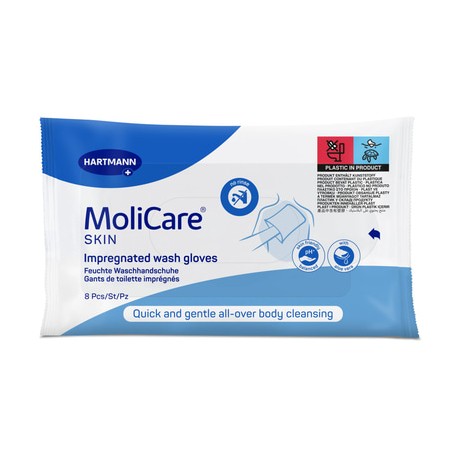 MOLICARE SKIN GANTS DE TOILETTE IMPREGNES 8 PIECES