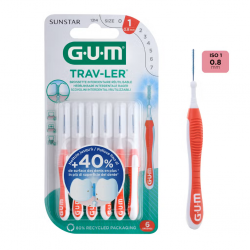 GUM TRAV-LER BROSSETTE INTERDENTAIRE TAILLE 1 0.8 MM 6 PIECES